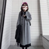 Демисезонный костюм, длинное шерстяное пальто, подходит для подростков, средней длины, премиум класс