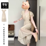 Летний гаечный ключ, корсет, длинная юбка, французский стиль, V-образный вырез, подходит для подростков