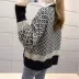 Năm 2020 mùa thu và mùa đông mới phiên bản Hàn Quốc áo khoác len rộng phụ nữ cardigan kim cương màu tương phản retro cổ chữ V phụ nữ hàng đầu - Áo len thể thao / dòng may