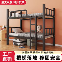 Thickened bunk bed adult staff dormitory school bunk bed iron frame double high and low frame iron bed