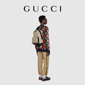 GUCCI古驰GG Supreme帆布背包