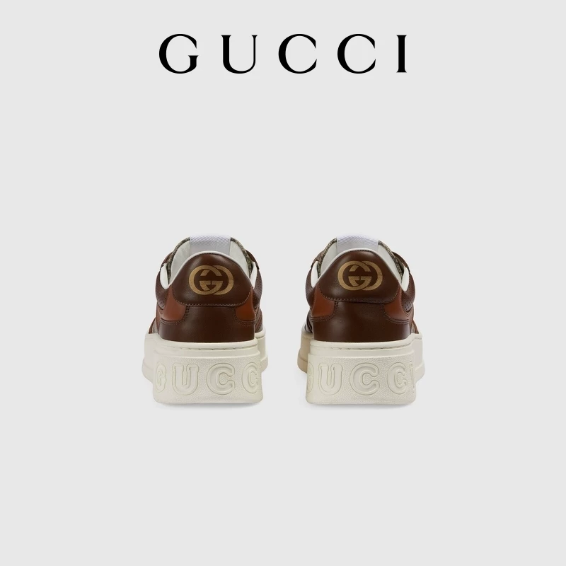 Кроссовки Gucci GG с утолщенной подошвой [бисквитные]
