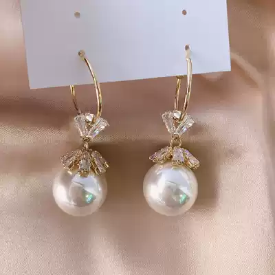 Pearl earrings high-end 2021 new trendy women fashion simple net celebrities atmospheric hypoallergenic earrings