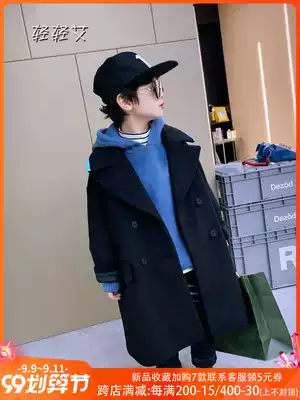 Homemade boy's coat coat autumn and winter 2020 new Korean version of foreign school children's long version of children's clothing thick girl tide