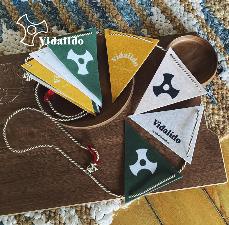 Vidalido outdoor camping decoration special bunting camp flag triangular hanging flag string atmosphere sense
