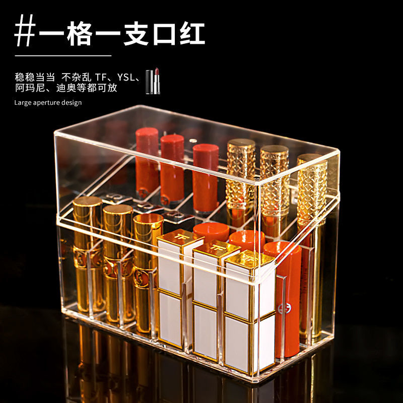Transparent dust-proof mouth red containing cartridge lid acrylic containing layer frame lip glazed plus high desktop make-up finish lipstick