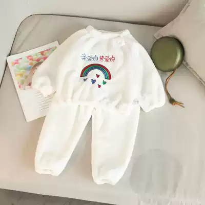 Children's pajamas autumn and winter thickened Spring and Autumn New plush coral velvet set flannel men and women's home clothing