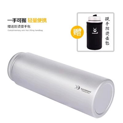 Серебряный серебряный муравей чистый титановый бутылка для бутылки с водой однослойный рот открытый спортивный спортивный титановый чай