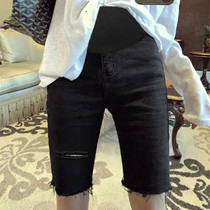 Pregnant women in summer thin fashion pants summer dress shorts women wear hole jeans casual pants outside summer