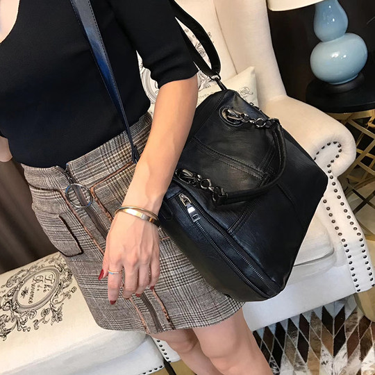 Hong Kong I.TGREG bag women's soft leather European and American bag fashionable handbag simple crossbody bag large capacity shoulder bag