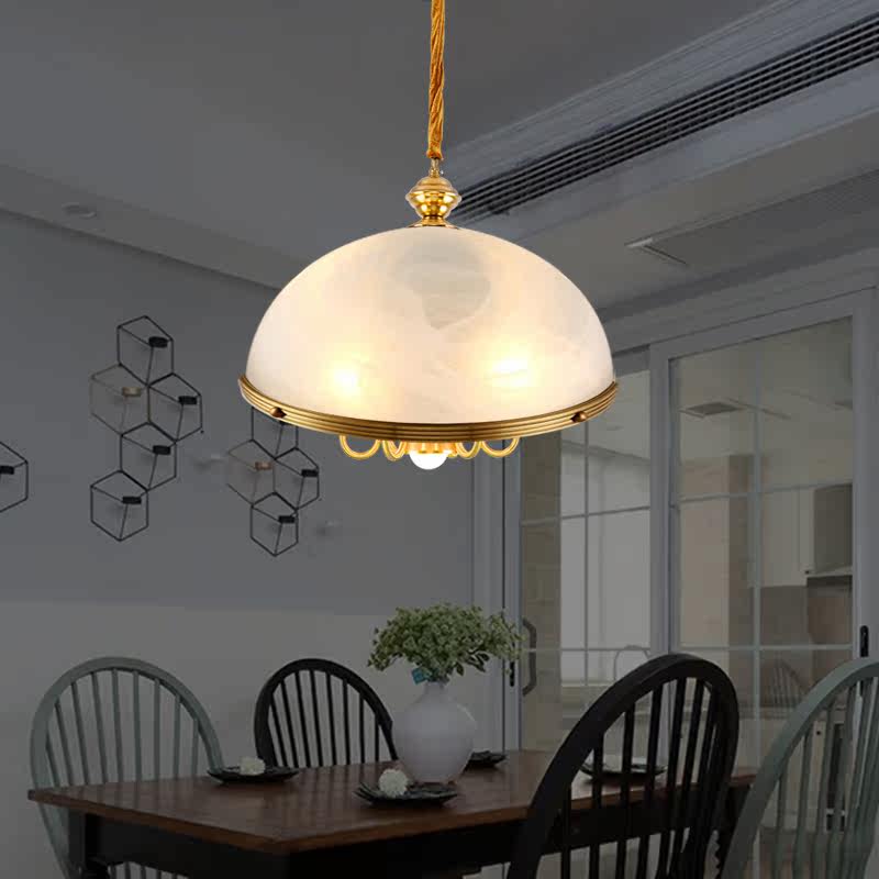 American copper lamp light and luxurious dining room retro bedroom minimalist book room full copper European-style living room rear modern luminaire small chandelia