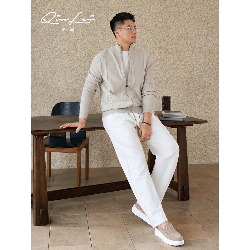Mbnl-F Qin Lei Men's Clothing「Color Block. Drawstring」Cotton Custom Weave Glossy Elegant Casual Pants Ll-Wskz20129