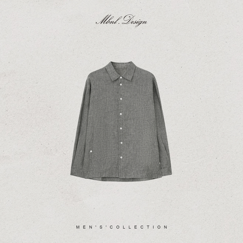 Mbnl-F Qin Lei Men's Clothing「Light.Hemp」Linen Cool Matte Texture Shirt Ll-Wcs3053 Mbnl-F Qin Lei Men's Clothing「Light.Hemp」Linen Cool Matte Texture Shirt Ll-Wcs3053