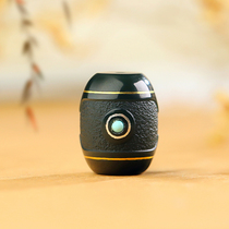 Beard brother jewelry and Tianyu pendant Taqing first-class special fine material 24K gold and silver measures two-eyed dzi bead