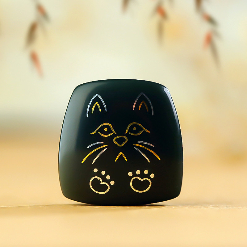 Huzi Ge Jewelry Hetian Jade Pendant Taqing First-Class Special Fine Material 24K Gold and Silver Cuo Kitty Original Design