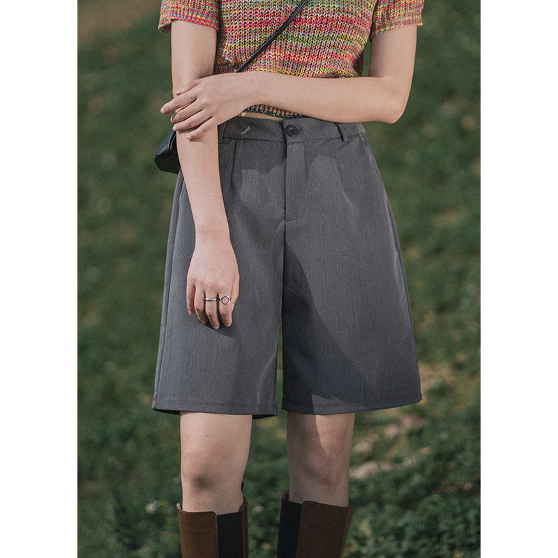 Summer high waist suit 50% Pants Woman New Loose Slim 100 Lap Straight Barrel 50% Pants Pituality Casual Shorts Tide