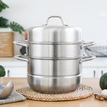 139元包邮 康巴赫 304不锈钢三层蒸锅 28cm