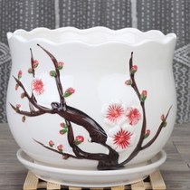 Large Wenzhu Belt Tray Flower Pot Lily Flower Thick and Bronze Money Grass Planting Suit ceramic High and small Number of floor indoor special