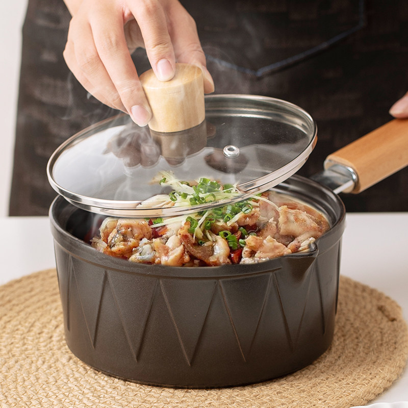 Ceramic Milk Pan Casserole Domestic Gas Saucepan Baby Sub food Special boiler Boiling Foam Noodle Hot Single Small Casserole Pan