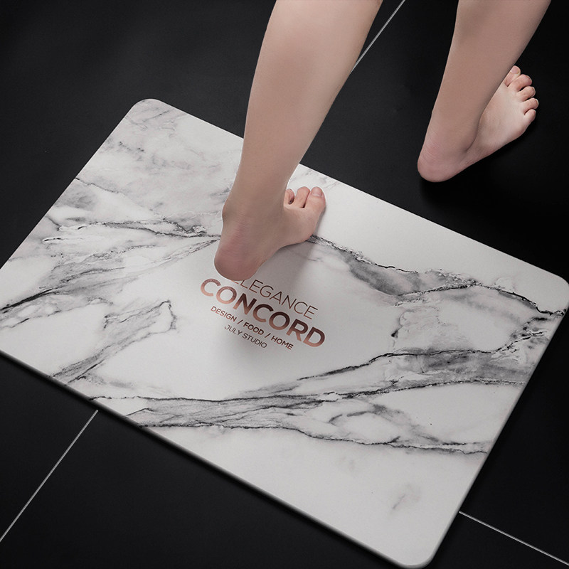 Marble pattern natural diatom mud floor mat bathroom absorbent quick-drying floor mat bathroom toilet diatomite anti-slip mat