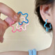 Dopamine blue cute flower earrings