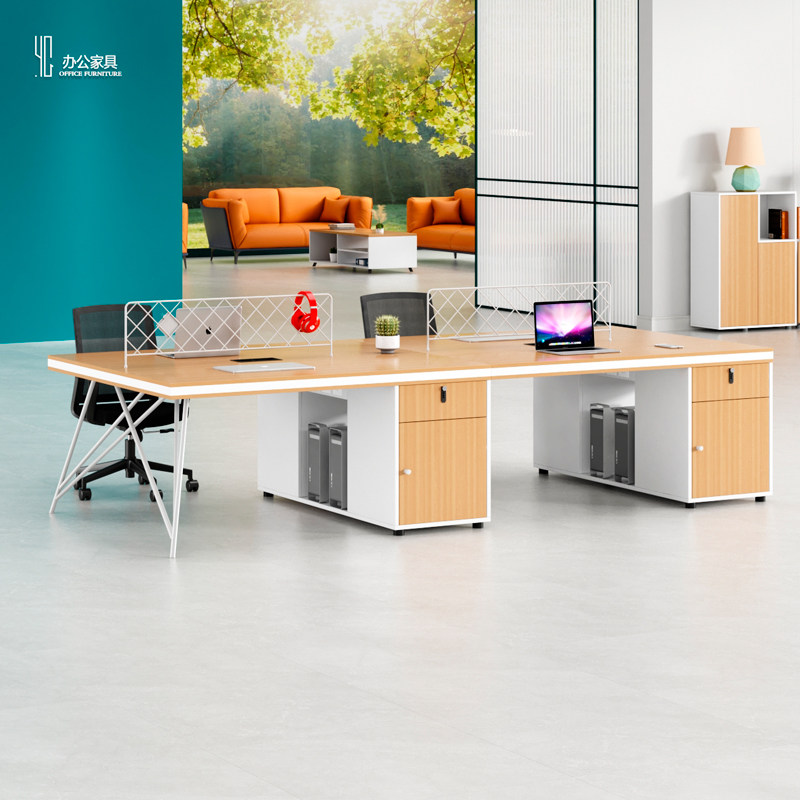 Staff furniture staff desk 4 persons simple modern industrial wind station desk and chair combination 6