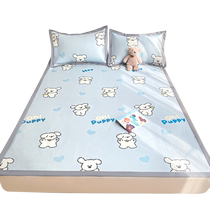 Catman summer mat ice silk mat 2024 new air-conditioned mat three-piece set student dormitory single summer machine washable