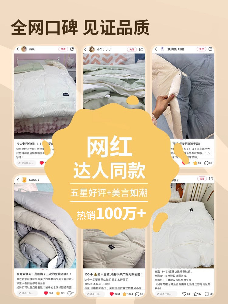 Cat-Themed Soy Fiber Quilt, Thickened Winter Quilt, Warm Cotton Quilt Core, Spring and Autumn Single Dormitory Air-Conditioning Quilt, Suitable for All Seasons