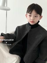 Childrens woolen coat spring and autumn new childrens clothing handsome boy woolen coat short outer wear trendy baby top