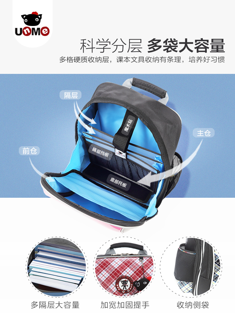 New products minus negative schoolbags Primary school students Grade 1-3 men and women 6-12-year-old Light decompression children Back to child