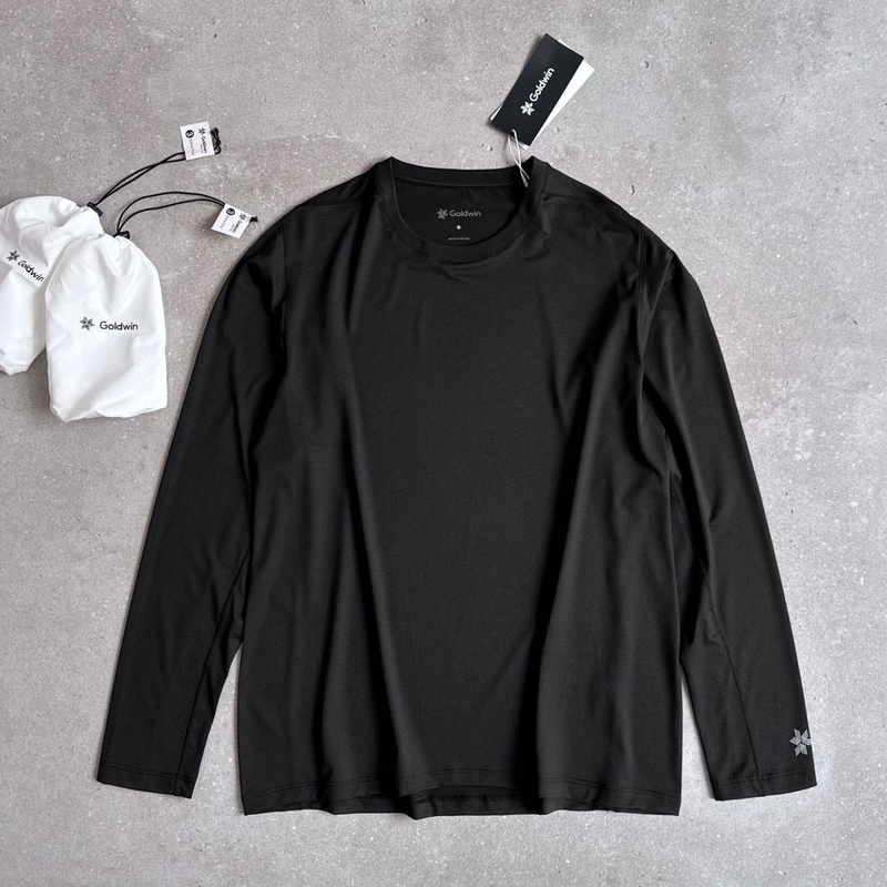 Goldwin Spring and Autum Long-Sleeved T-Shirt Men's Quick-Drying Antibacterial Round Neck Outdoor Running Sports Base Layer Shirt