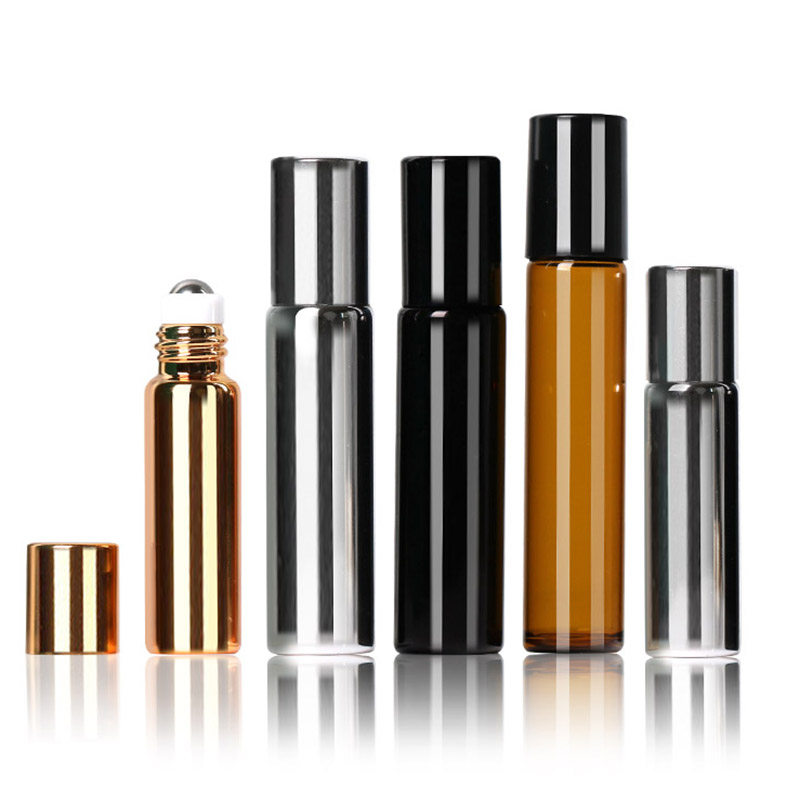 Roller ball perfume bottled cosmetic essential oil glass light-proof essence walking ball travel portable small empty bottle 5ML