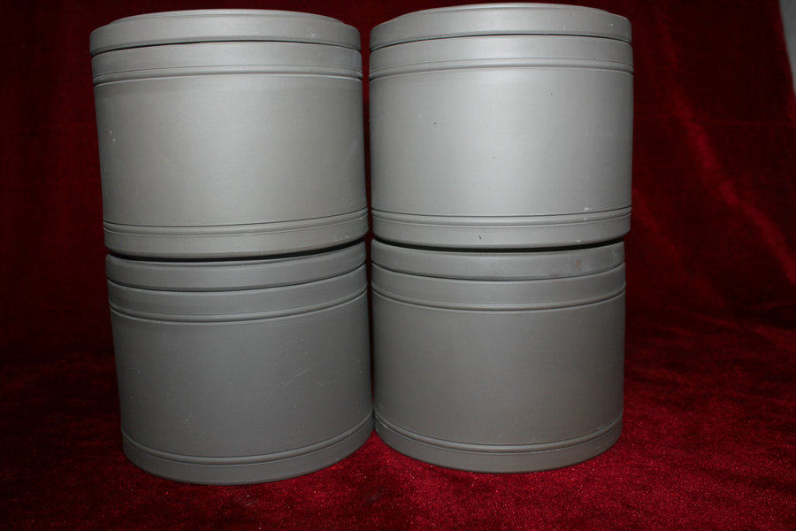 Cricket pot, cricket pot, Gu Guomin, a set of pots with plum, orchid, bamboo and chrysanthemum, green and white mud pot, Suzhou pot, Cheng mud pot