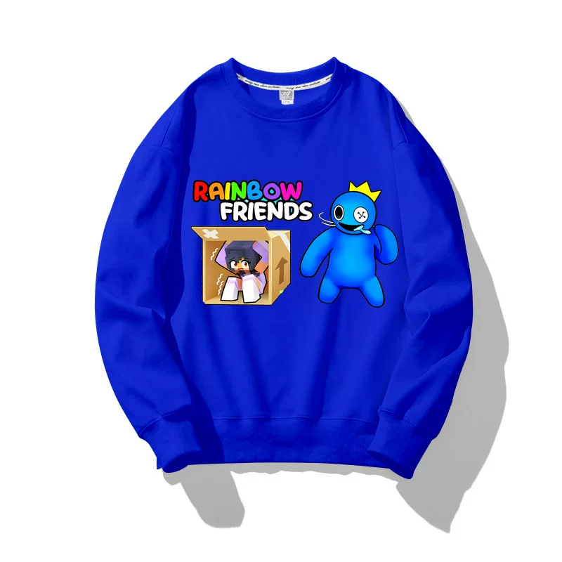 Свитер с радужными друзьями с длинным рукавом детская одежда Roblox Rainbow Friends круглый воротник мальчики и девочки