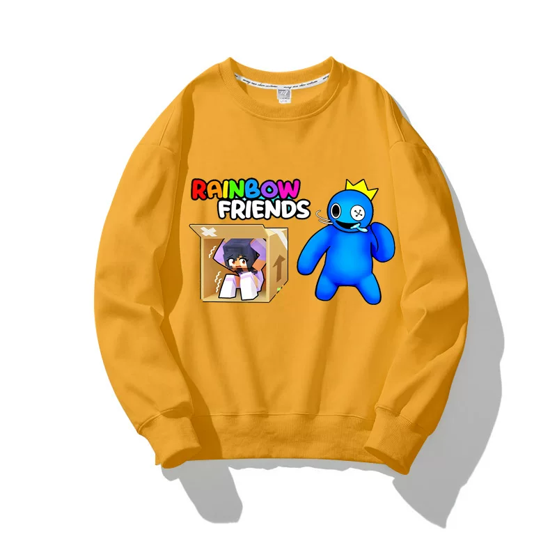 Свитер с радужными друзьями с длинным рукавом детская одежда Roblox Rainbow Friends круглый воротник мальчики и девочки