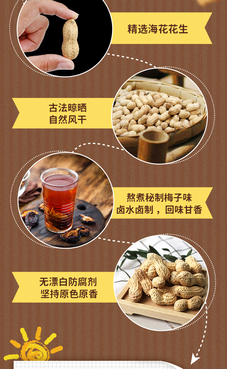 和你槑玩槑了 槑花落话梅味五香卤味花生 400g*6包 图2