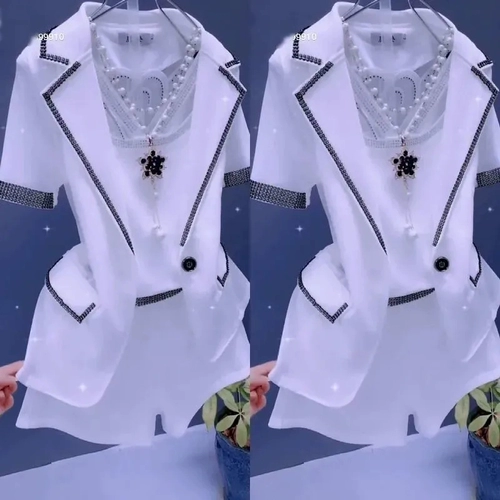 Летний модный комплект, приталенные шорты, штаны, популярно в интернете, в западном стиле, в корейском стиле, короткий рукав