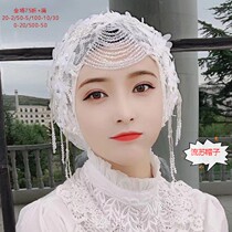 Tassel hat headdress studio photo wedding bag turban bridal section Lady princess hijab net red with super fairy