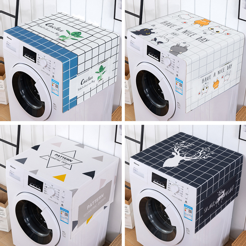 Drum washing machine cover refrigerator cover cloth dust cover type dust cloth microwave oven single double door refrigerator cover towel
