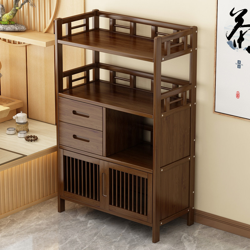 Multi-functional tea cabinet rack tea table multi-layer storage rack Chinese porch bogu rack duobao pavilion bookshelf solid wood