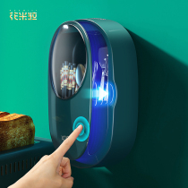 Ultraviolet disinfection chopsticks barrel household barrel kitchen storage box basket shelf mildew spoon drain cage wall-mounted