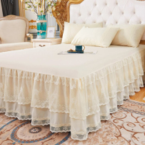 Princess bedspread bed skirt one-piece lace European 1 5m1 8x2 0 m 2 2 bed cover non-slip protective cover