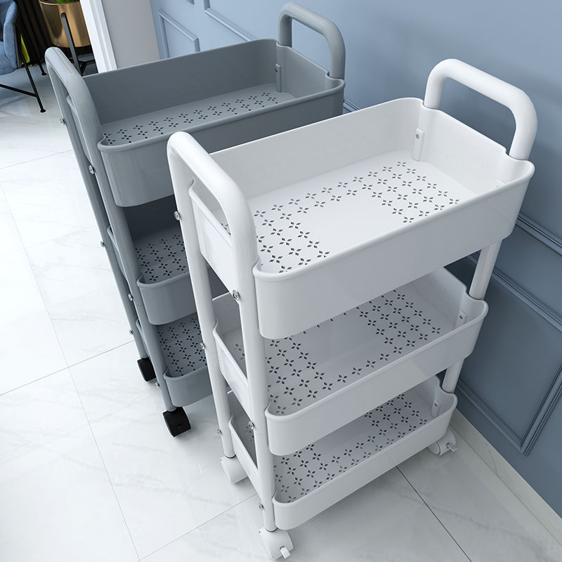 Small Cart Shelf floor Kitchen Bathroom mobile snacks Dressing Room Multilayer Bedroom Bedside Stock Shelve