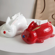 Manbu Slow Creative Rabbit Tissue Box Home Dining Table Bedroom Coffee Table Living Room Decoration Ornament Housewarming Gift