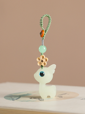 夜光小鹿钥匙扣精致可爱一路平安汽车挂件手机链男女钥匙链挂饰品