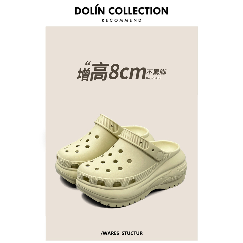 Dolin Collection-X Small 8cm Light Wheel Clogs Summer Outer Wear Thick-Soled Toe-Cap Slippers Beach Shoes Dolin Collection-X Small 8cm Light Wheel Clogs Summer Outer Wear Thick-Soled Toe-Cap Slippers Beach Shoes