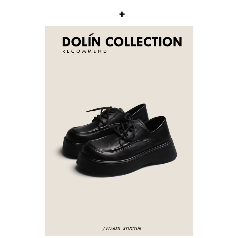dolin collection girl four seasons shoes women's 2022 new British Loafer shoes thick-soled small leather shoes