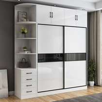 Wardrobe Modern Minima Home Bedroom Simple Cabinet Hung Wardrobe Economy Type Solid Wood Pushdoor Children Lockers