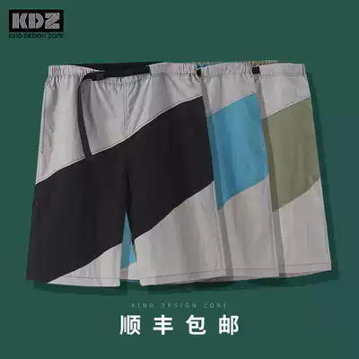 KDZ stitching color color casual shorts men 2021 summer New loose Korean sports Beach five-point pants thin