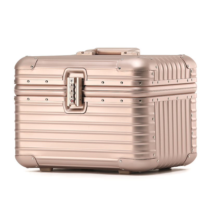 Osdy 12inch All-Aluminum Magnesium Alloy Cosmetic Case Metal Case Suitcase 15inch Customs Code Lock Carry-On Case Stylish